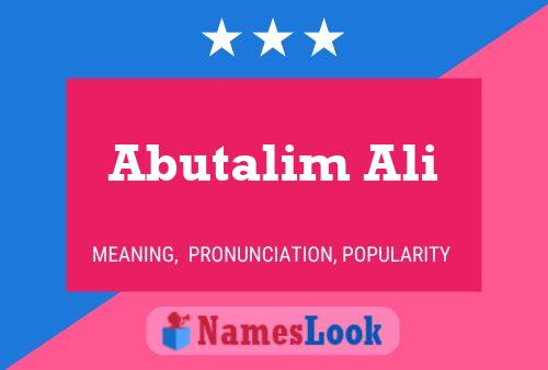 Abutalim Ali Name Poster