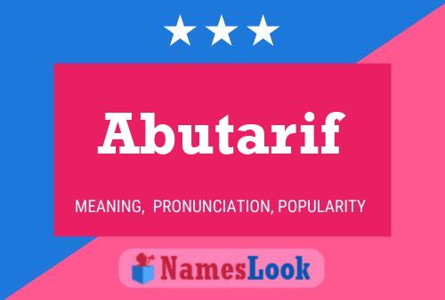 Abutarif Name Poster