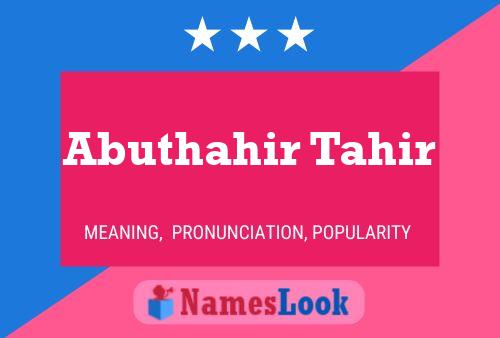 Abuthahir Tahir Name Poster