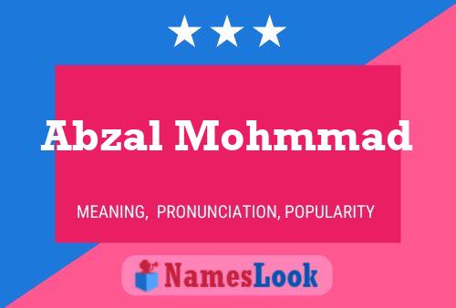 Abzal Mohmmad Name Poster