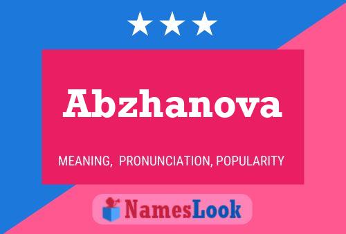 Abzhanova Name Poster