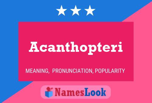 Acanthopteri Name Poster