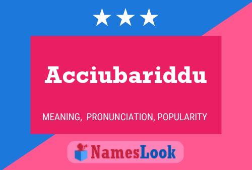 Acciubariddu Name Poster