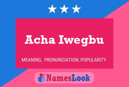 Acha Iwegbu Name Poster