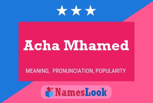 Acha Mhamed Name Poster