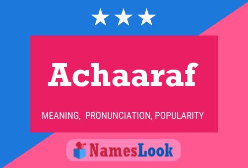 Achaaraf Name Poster