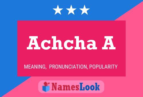 Achcha A Name Poster