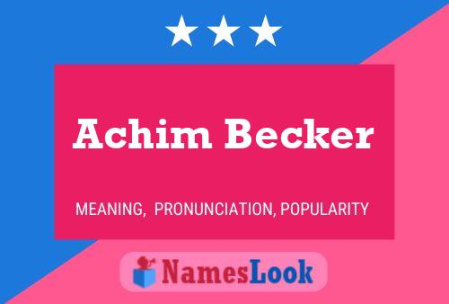 Achim Becker Name Poster