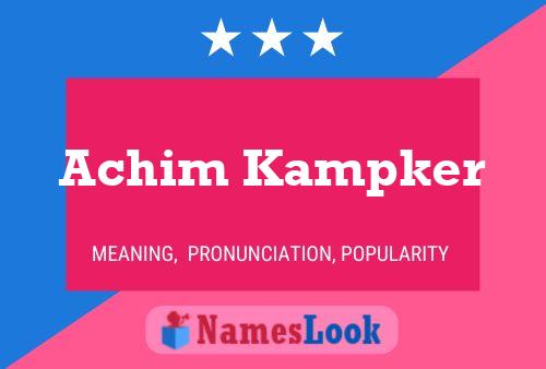 Achim Kampker Name Poster