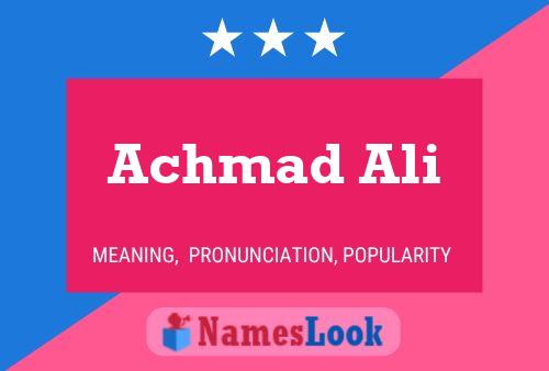 Achmad Ali Name Poster