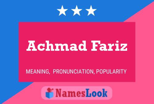 Achmad Fariz Name Poster