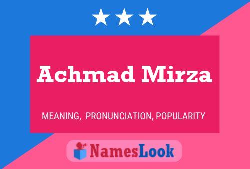 Achmad Mirza Name Poster