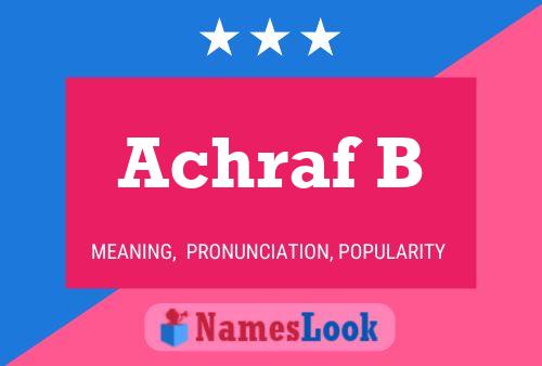 Achraf B Name Poster