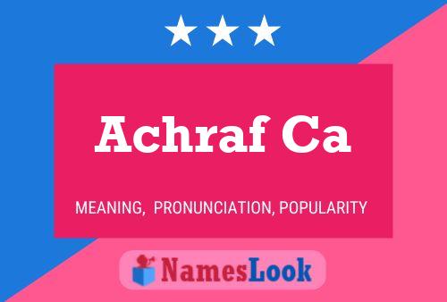 Achraf Ca Name Poster