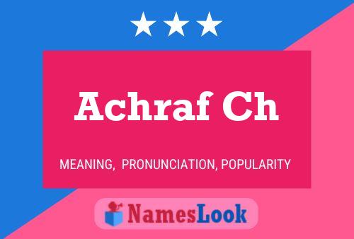 Achraf Ch Name Poster