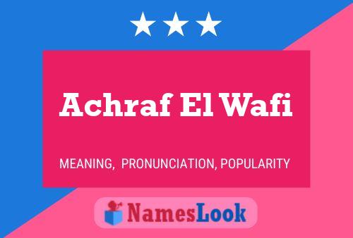 Achraf El Wafi Name Poster