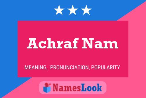 Achraf Nam Name Poster