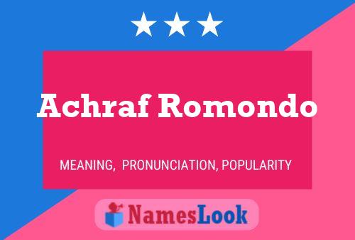 Achraf Romondo Name Poster