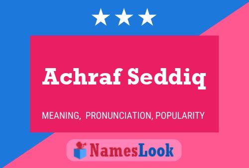 Achraf Seddiq Name Poster