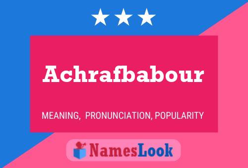 Achrafbabour Name Poster