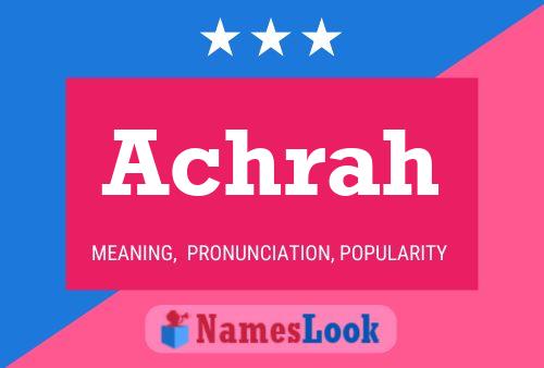 Achrah Name Poster