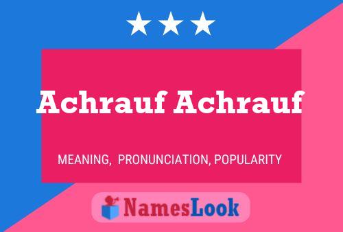 Achrauf Achrauf Name Poster