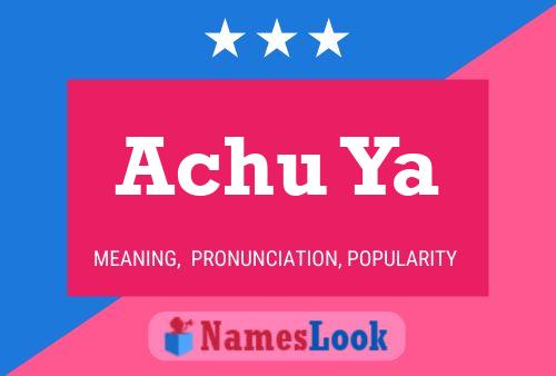 Achu Ya Name Poster