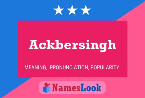 Ackbersingh Name Poster