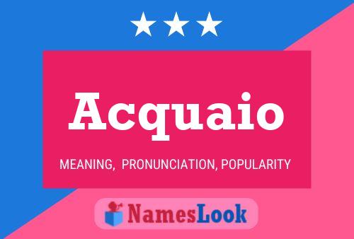 Acquaio Name Poster