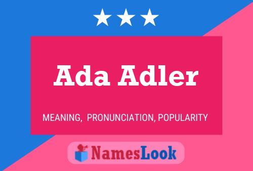 Ada Adler Name Poster