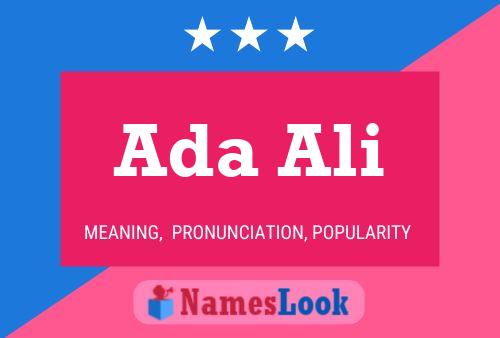 Ada Ali Name Poster