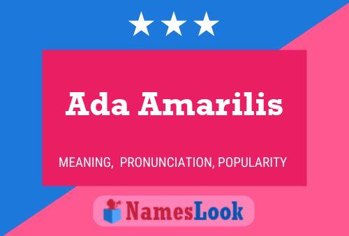 Ada Amarilis Name Poster