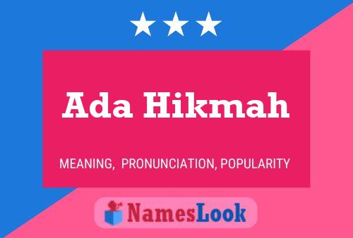 Ada Hikmah Name Poster