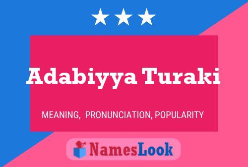 Adabiyya Turaki Name Poster