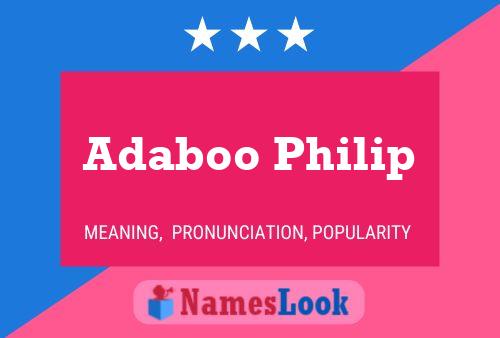 Adaboo Philip Name Poster