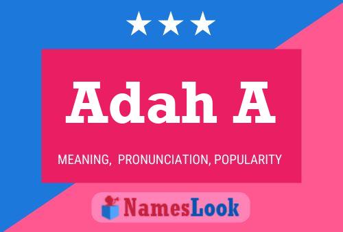 Adah A Name Poster