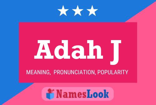 Adah J Name Poster