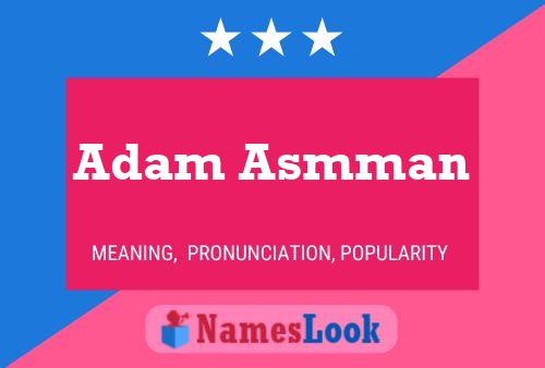 Adam Asmman Name Poster