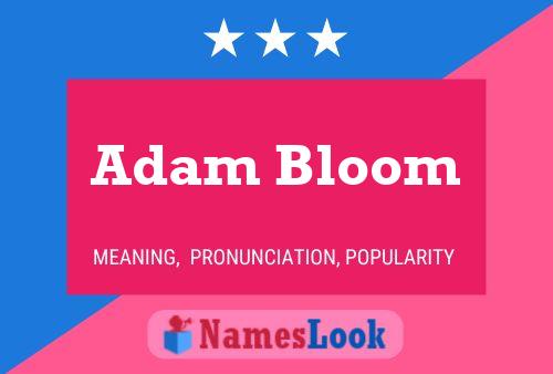 Adam Bloom Name Poster