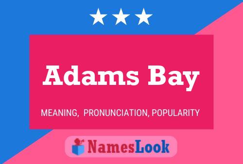 Adams Bay Name Poster