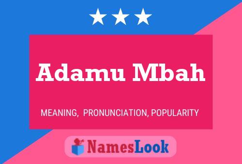 Adamu Mbah Name Poster