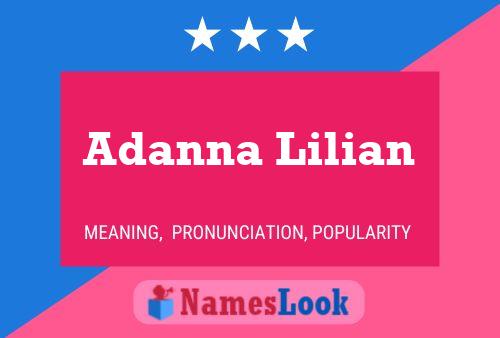 Adanna Lilian Name Poster