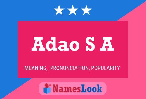 Adao S A Name Poster