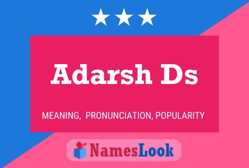 Adarsh Ds Name Poster