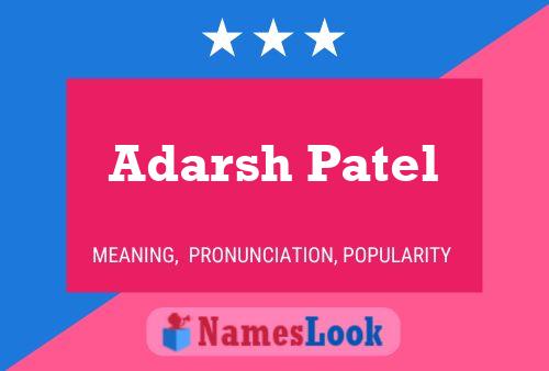 Adarsh Patel Name Poster