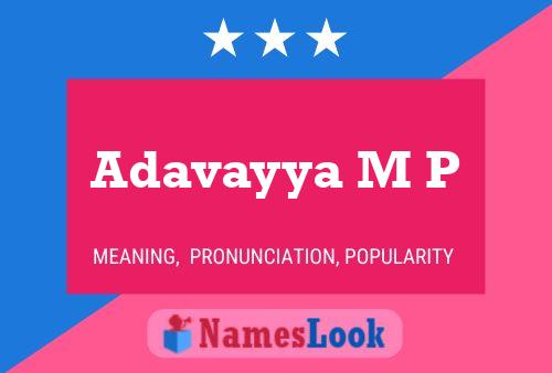 Adavayya M P Name Poster