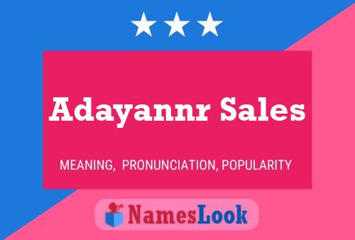 Adayannr Sales Name Poster