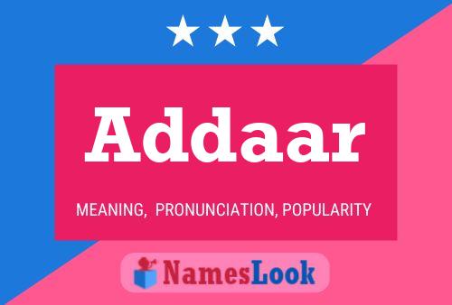 Addaar Name Poster