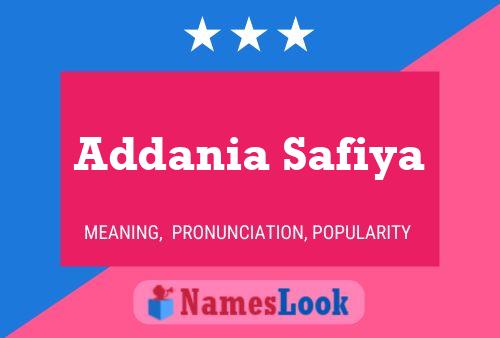 Addania Safiya Name Poster