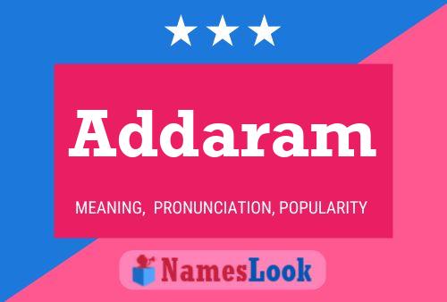 Addaram Name Poster